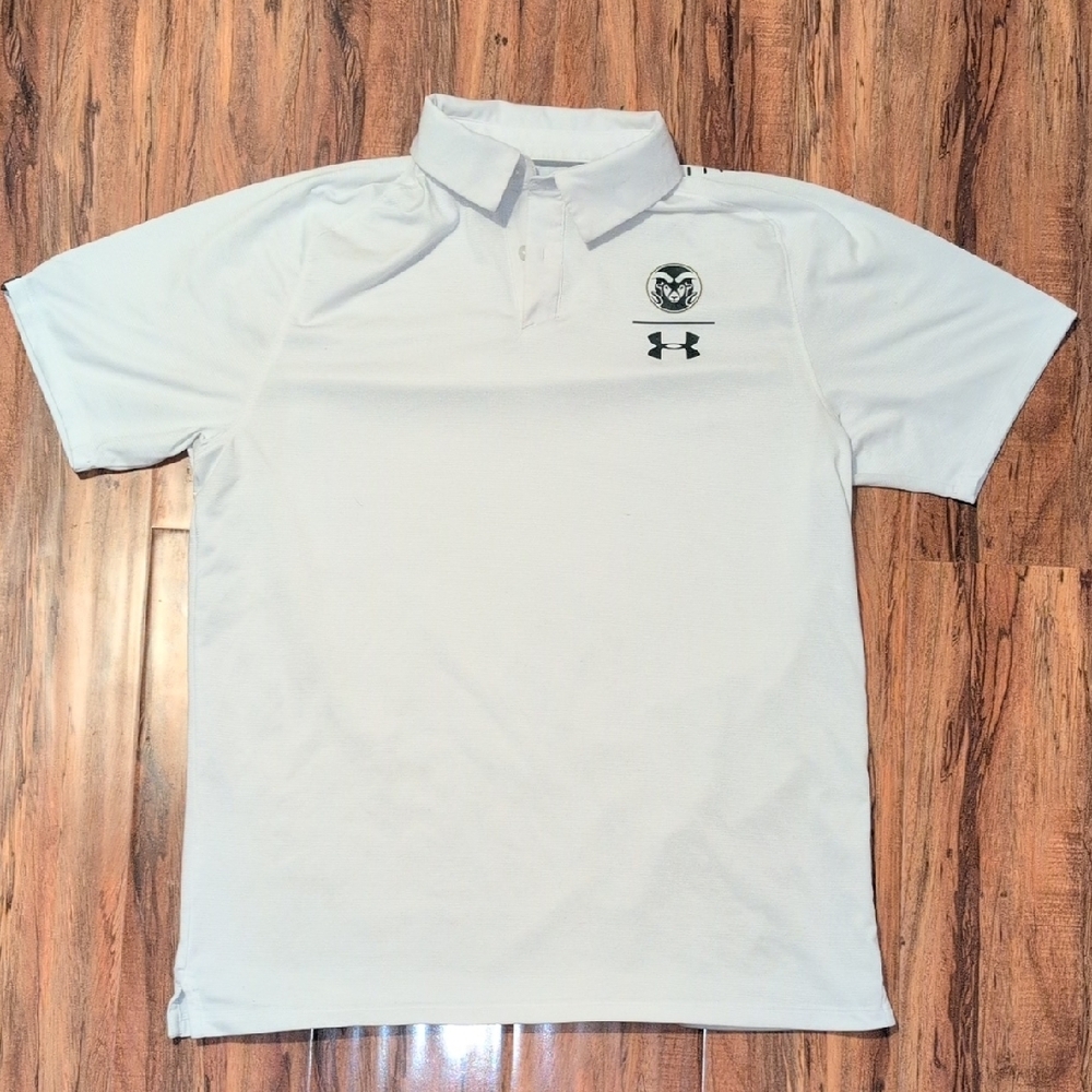 Colorado State University Under Armour White Polo Shirt Classic Style